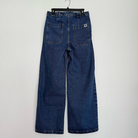 ✨Lucy & Yak Women's Mid Wash Blue High Waisted Wide-Leg Jeans NWT✨ - Picture 3 of 16